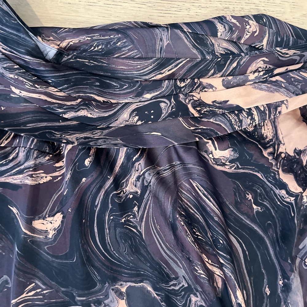 Express Swirl Pattern off the shoulder blouse in Black and Brown